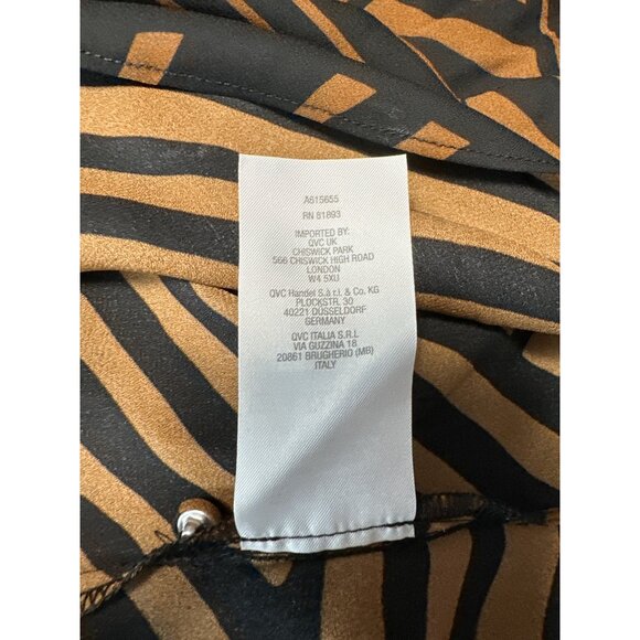 Dennis By Dennis Basso Zebra Print Button-Up Blouse With Tie Neck Detail Size 1X - Picture 9 of 10